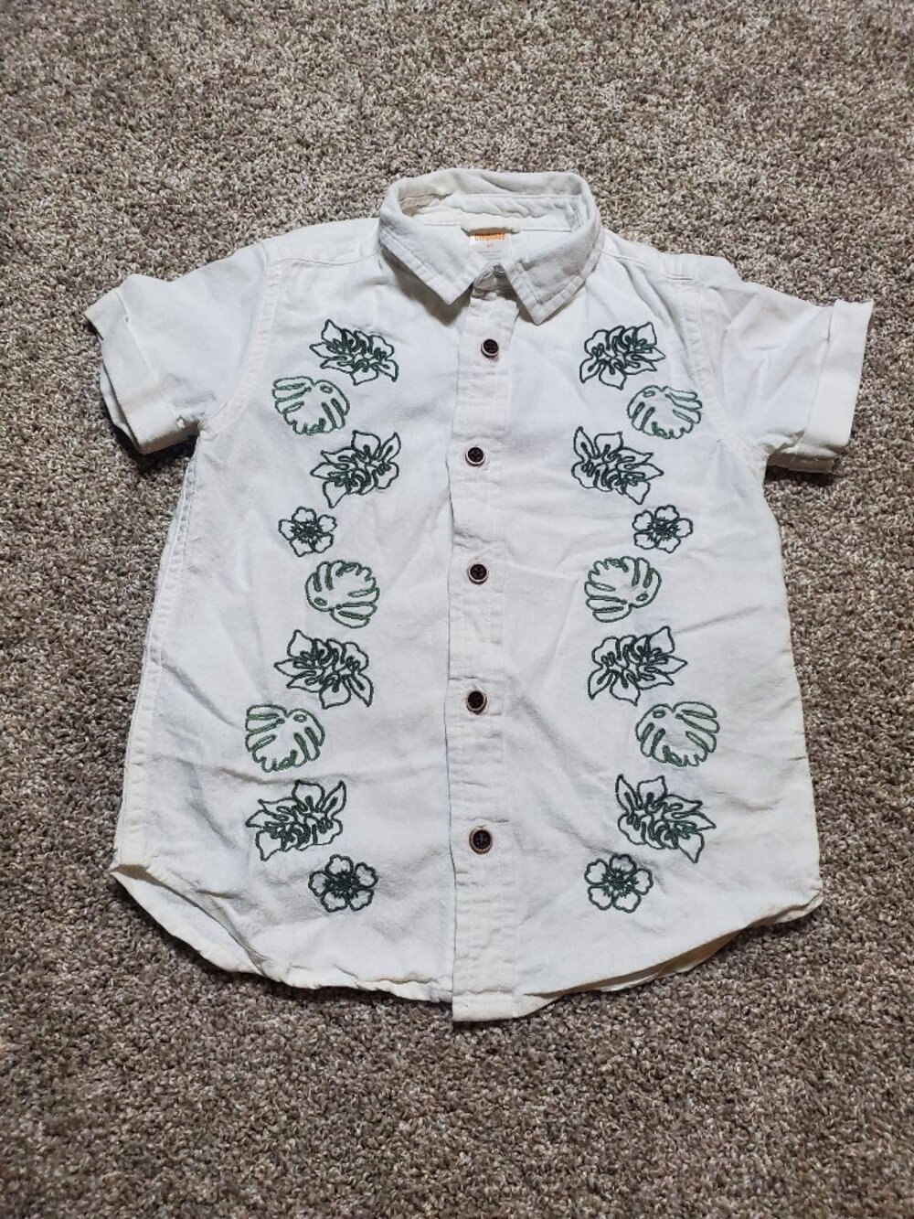 Gymboree Boy's Linen Collared Button Up T Shirt 4T
